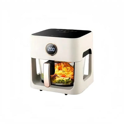 5L White Touchscreen Air Fryer  Compact Smart Cooking Solution