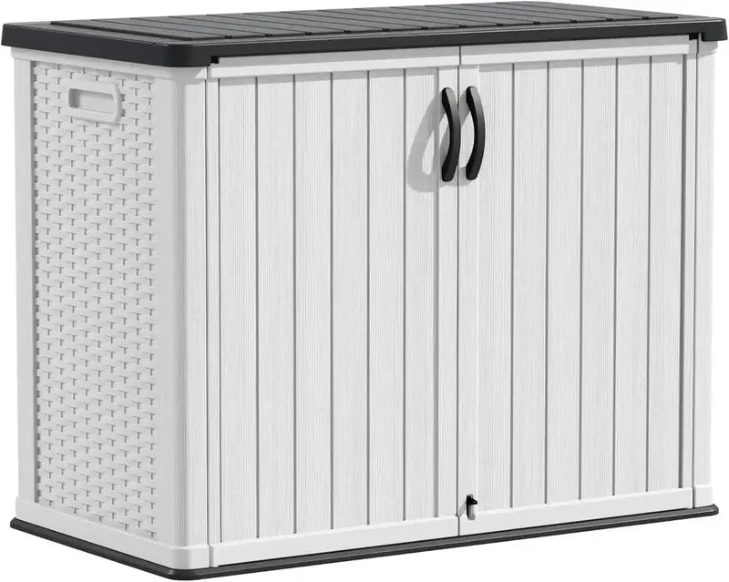 Devoko Heavy-Duty Outdoor Storage Cabinet — 26-Cubic-Foot Lockable Horizontal Shed with Waterproof Build