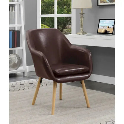Convenience Concepts Charlotte Wingback Accent Chair  Upholstered Armchair with Tailored Design
