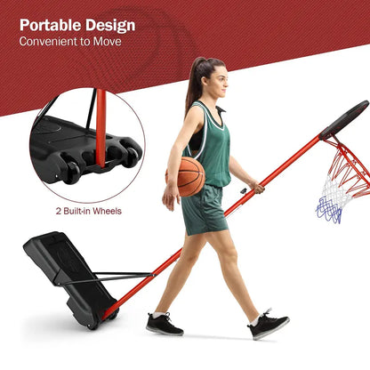 Portable Height-Adjustable Basketball Hoop  Shatterproof Backboard, 6.5FT to 8.5FT Range