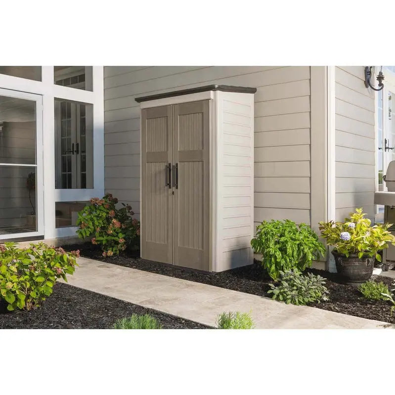 Rubbermaid Garden Shed Model 2025  52 Cu. Ft. Weatherproof Storage with Lockable Doors