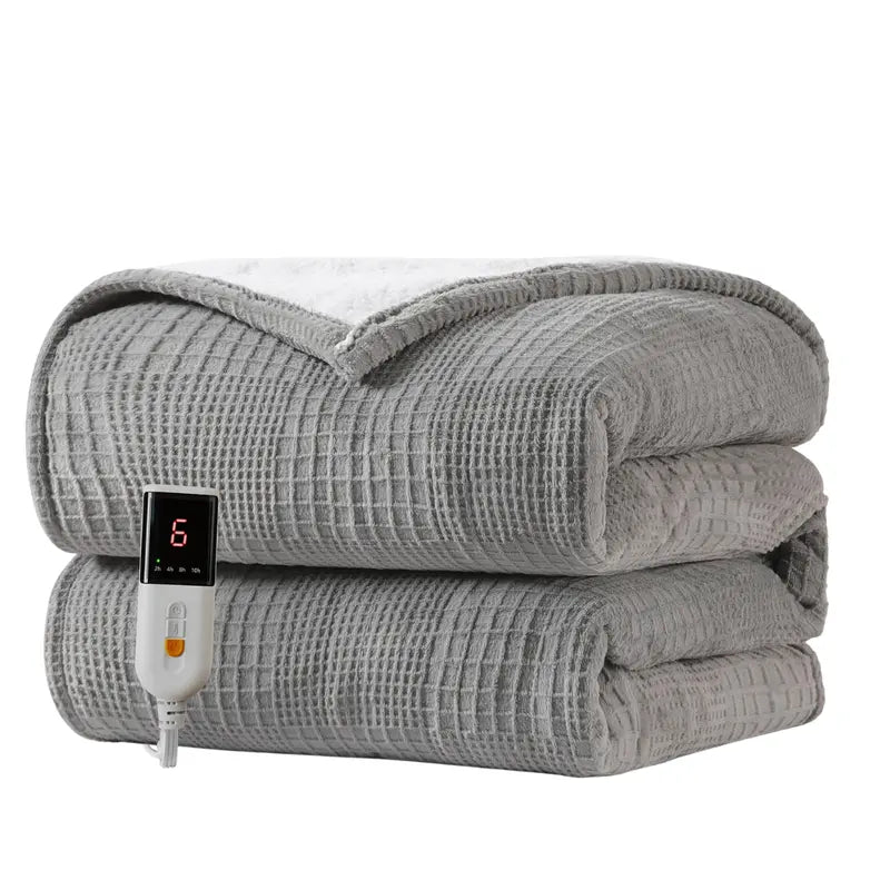 Adjustable Electric Heated Blanket with Precise Temperature Control & Auto-Shutoff Timer