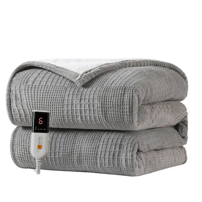 Adjustable Electric Heated Blanket with Precise Temperature Control & Auto-Shutoff Timer