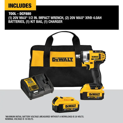 20V MAX Lithium-Ion 1/2″ Impact Wrench Kit  Includes Detent Pin for Secure Socket Retention
