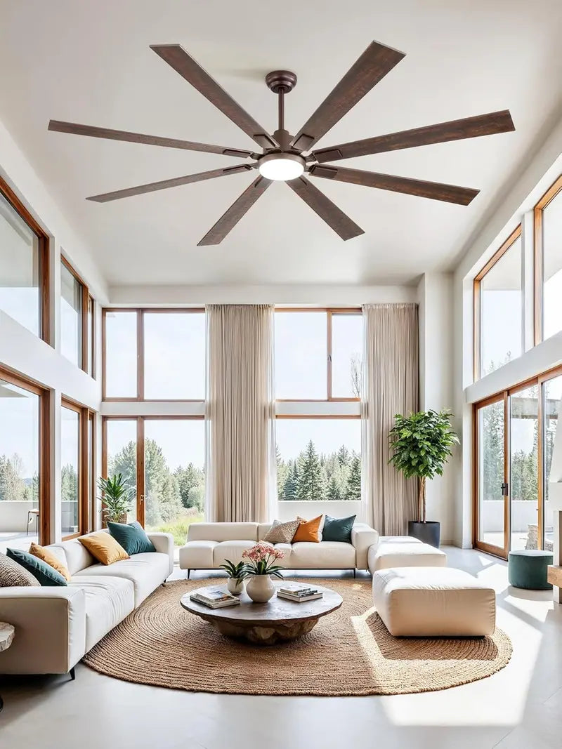 ZMISHIBO 72-Inch Dual-Finish Ceiling Fan with Integrated Light & Remote | Indoor/Outdoor Quiet DC Motor, 6-Speed Reversible, 3-CCT Adjustable Lighting, 8-Blade Modern Design