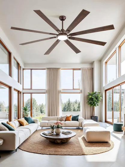 ZMISHIBO 72-Inch Dual-Finish Ceiling Fan with Integrated Light & Remote | Indoor/Outdoor Quiet DC Motor, 6-Speed Reversible, 3-CCT Adjustable Lighting, 8-Blade Modern Design