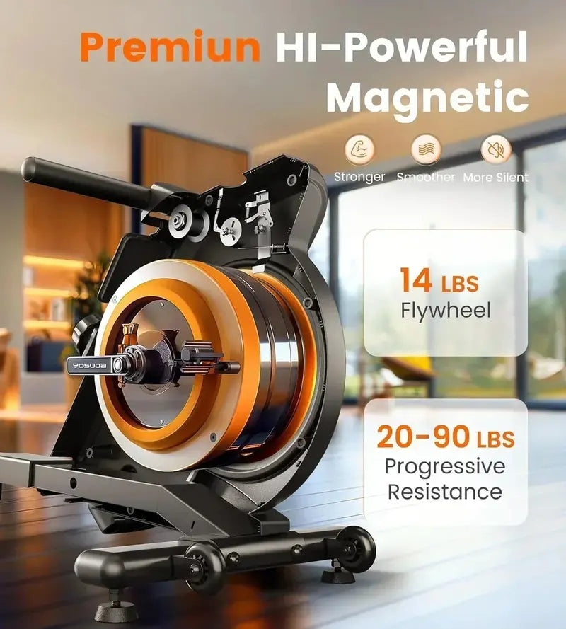 YOSUDA Magnetic/Water-Resistance Rowing Machine  App-Connected & Bluetooth Enabled