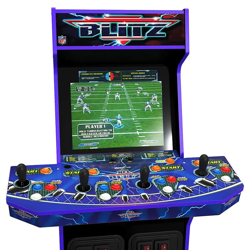 Arcade1Up NFL Blitz Full-Size Arcade Cabinet  Includes Riser & Illuminated Marquee