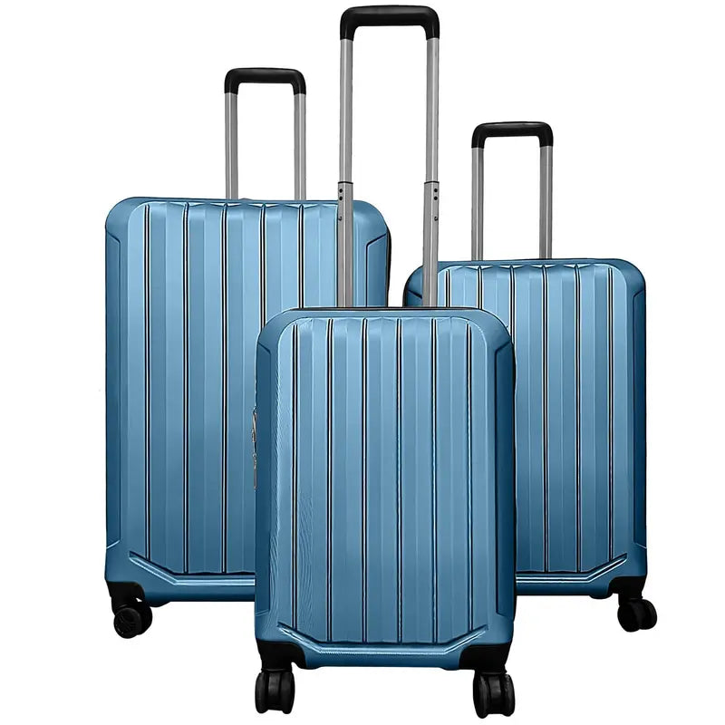Lightweight 3-Piece Hardshell Spinner Luggage Set — 20/24/28 Inch (Vertical Stripe Design)