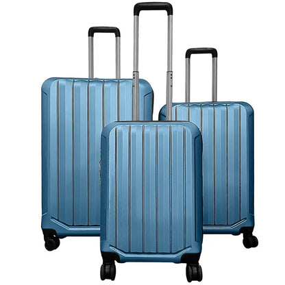 Lightweight 3-Piece Hardshell Spinner Luggage Set — 20/24/28 Inch (Vertical Stripe Design)