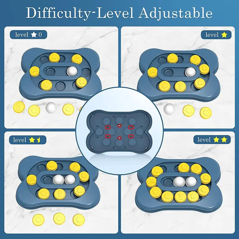 Gewiwss Dog Puzzle Toys[Difficulty-Level Adjustable] , Interactive Dog Toys for IQ Training and Mental Enrichment, Bone Shape Dog Enrichment Toy Gifts