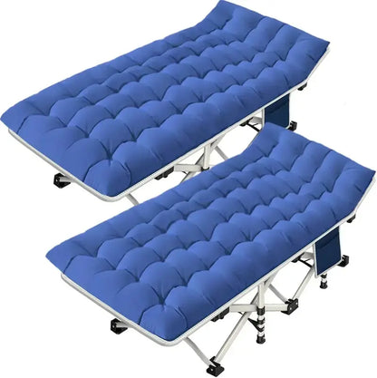 Heavy-Duty Folding Camping Cots with Built-in Mattresses  2-Piece Set for Outdoor Comfort