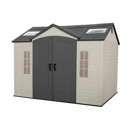 10 ft. x 8 ft. Side-Entry Plastic Storage Shed  Compact Outdoor Utility Shed