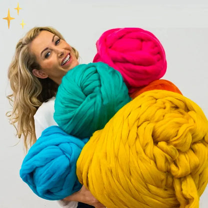 Extra-Thick Chunky Craft Yarn  Soft Bulky Wool Blend for DIY Decor