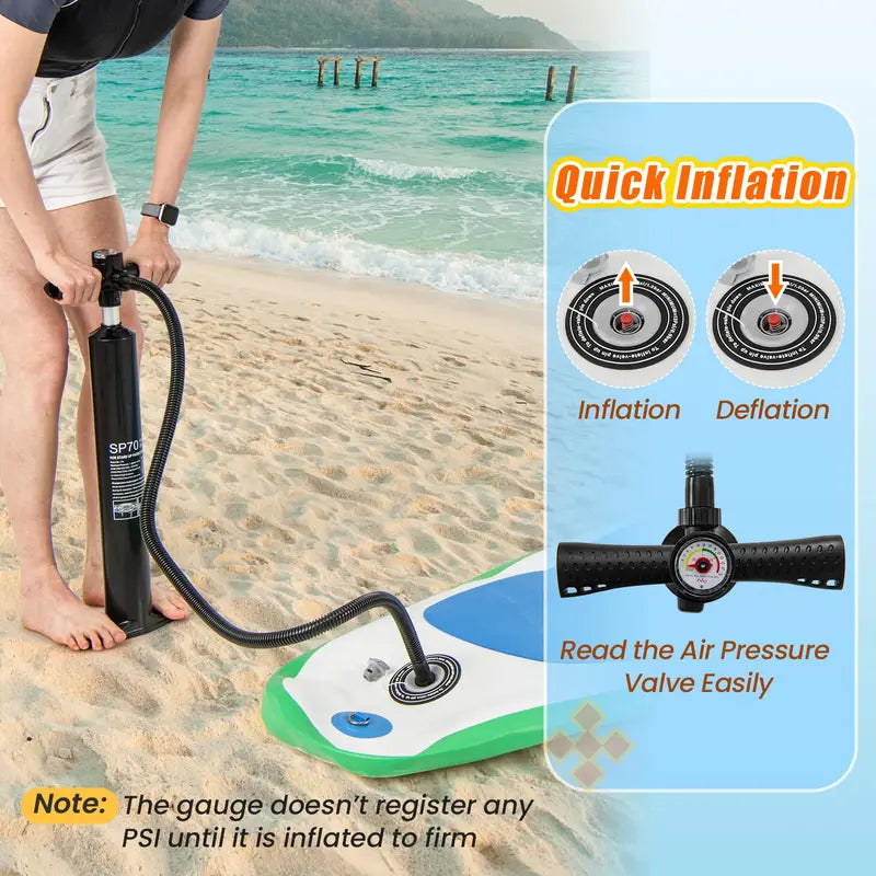11-Foot All-in-One Inflatable Stand-Up Paddle Board  Features Waterproof Phone Pouch