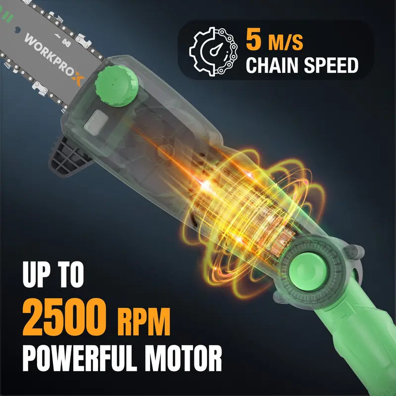 WORKPROX 20V Extendable Pole Saw  Up to 15-Foot Reach for Safe Tree and Branch Trimming