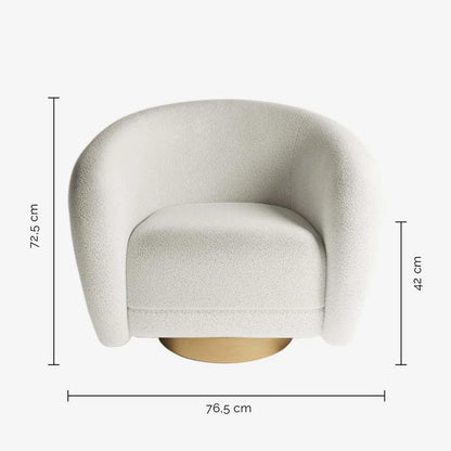 Fauteuil effet laine bouclée et laiton