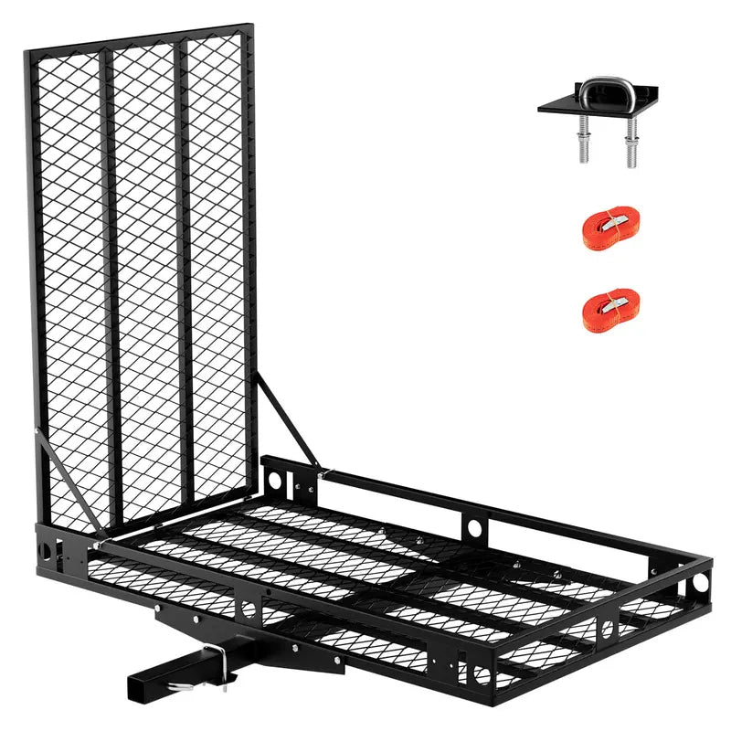 Hitch-Mounted Wheelchair and Scooter Carrier with Integrated Loading Ramp