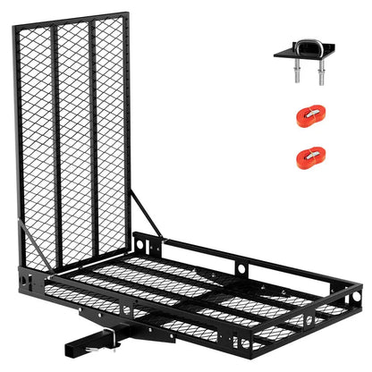 Hitch-Mounted Wheelchair and Scooter Carrier with Integrated Loading Ramp