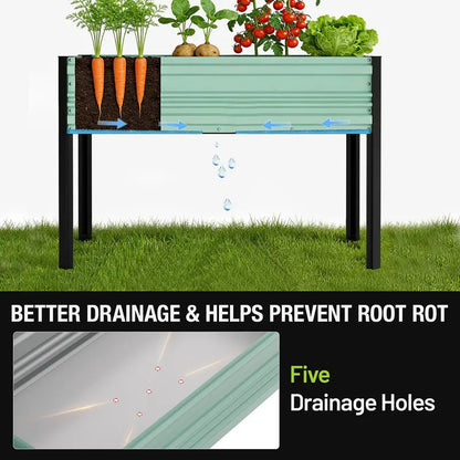 WORKPRO Galvanized Raised Garden Bed  47.2″ x 23.6″ x 31.5″, 600-LB Elevated Planter with Legs