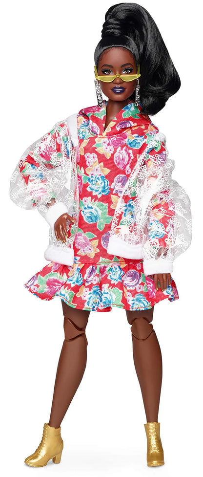 Barbie Bmr1959  Clear Vinyl Bomber Jacket & Floral Hoodie Dress