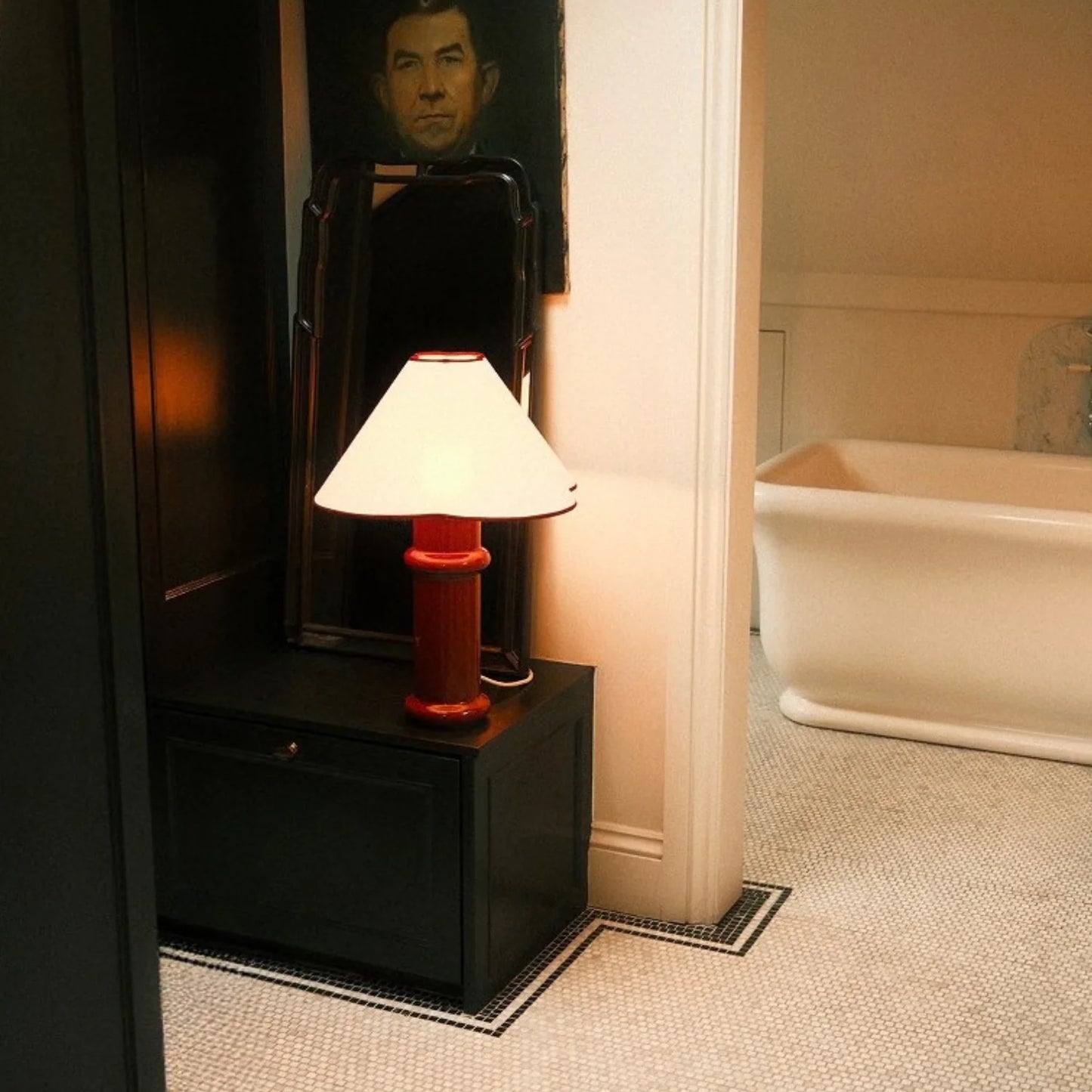Heath Table Lamp in Port Red