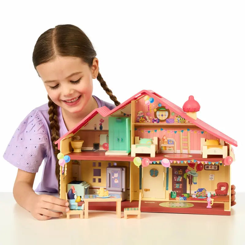 Bluey Celebration Home Playset  11-Piece, 2-Level Set with Exclusive Figure, Ages 3+