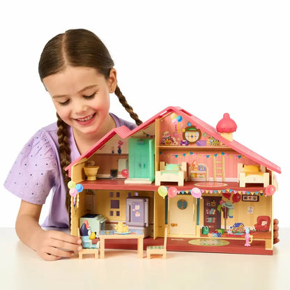 Bluey Celebration Home Playset  11-Piece, 2-Level Set with Exclusive Figure, Ages 3+