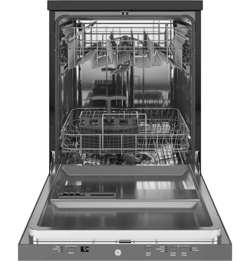 GE Portable Stainless Steel Dishwasher with Sanitize Cycle  24-Inch Width