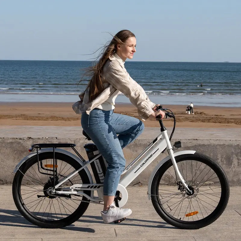 COLORWAY 26  Electric Bike for Woman, 500W Powerful Motor, 36V 12AH Removable Battery