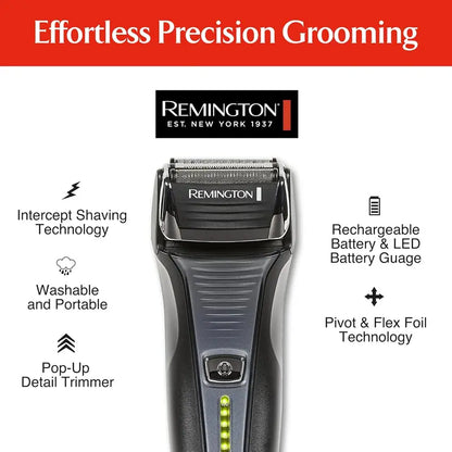 Remington F5 Cordless Rechargeable Foil Shaver for Men with Pivot &amp; Flex Technology, Black