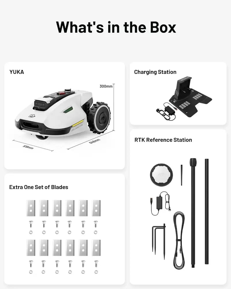 AI-Powered Robotic Lawn Mower  Covers Up to 0.17 Acres with RTK Positioning, Auto Mapping, App Control & 45% Slope Handling