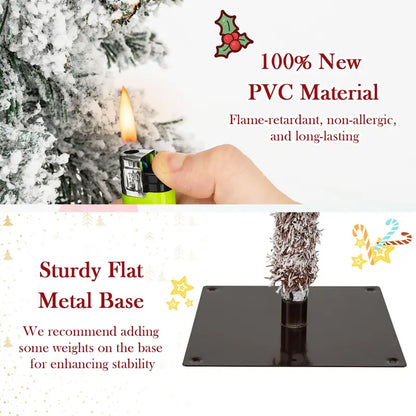 Three-Piece Snow-Flocked Christmas Tree Set  3’, 4’, and 5’ Trees with 300 Multicolor LEDs