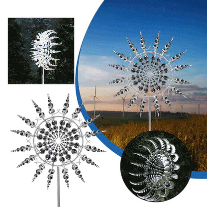 Whimsical Spinning Windmill Garden Decor  Magic Metal Design