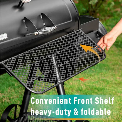 941 Sq. In. Offset Smoker Charcoal BBQ Grill  Oversized Black Grill