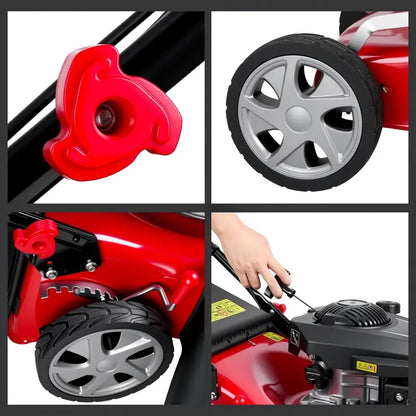 18-Inch 3-in-1 Self-Propelled Gas Lawn Mower  131cc Engine, 50L Grass Catcher, Heavy-Duty Yard Maintenance