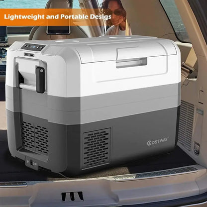 58-Quart Dual-Zone Portable Fridge Freezer — -14.8°C to 50°C, Two-Way Door, RV & Outdoor-Ready Compressor Cooler