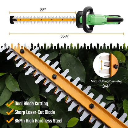 WORKPROX 20V 22-Inch Dual-Action Hedge Trimmer  3/4-Inch Cutting Capacity for Clean Branch Removal