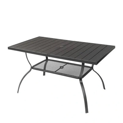 Wrought Iron Patio Dining Table  59″ Rectangular Outdoor Surface