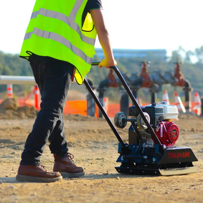 Tomahawk Power Gas Plate Compactor  5.5 HP, 3000 lbs/ft Force, 63cc Engine, 17×13″ Plate