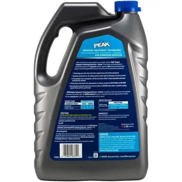 Peak 50/50 European Blue Antifreeze & Coolant  1 Gal