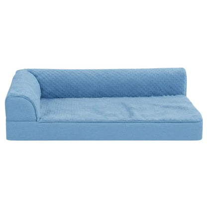 L-Shaped Memory Foam Pet Bed with Contoured Bolster and Easy-Care Removable Cover