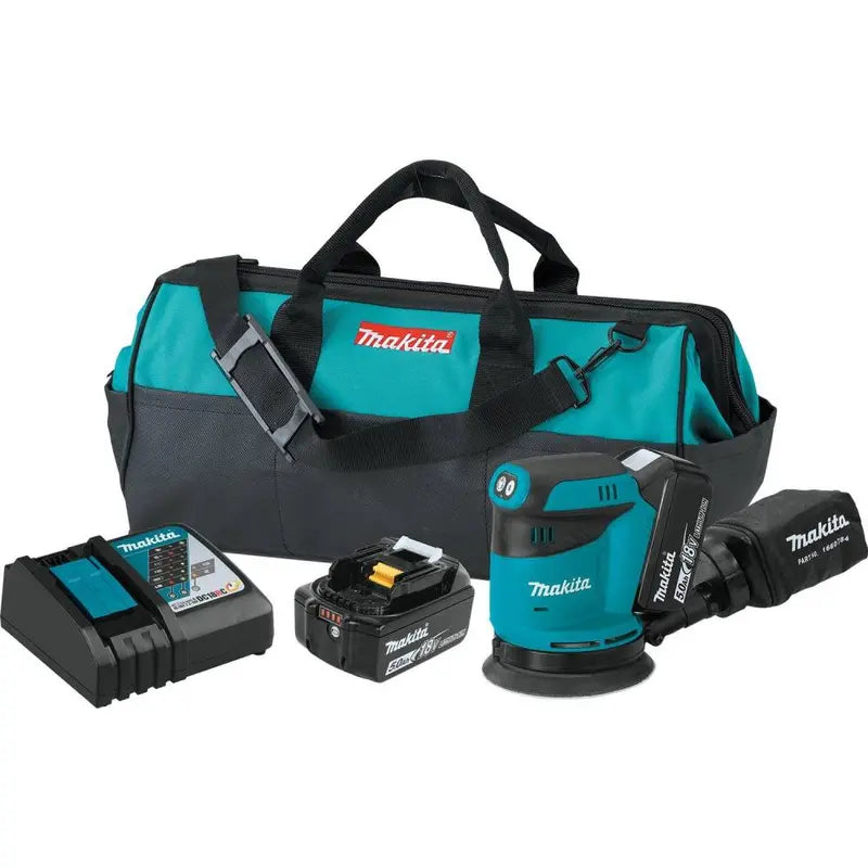 Makita 18 Volt LXT Lithium-Ion Cordless 5 in. Random Orbit Sander Kit 5.0 Ah XOB01T from Makita