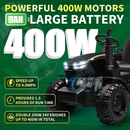Joyracer 24 Volt Ride on Toys with Remote Control, 400W Motor, 9AH Battery Powered Ride on Tractor