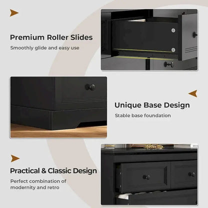 10-Drawer Wooden Dresser  Tall Chest of Drawers with Ample Storage Capacity