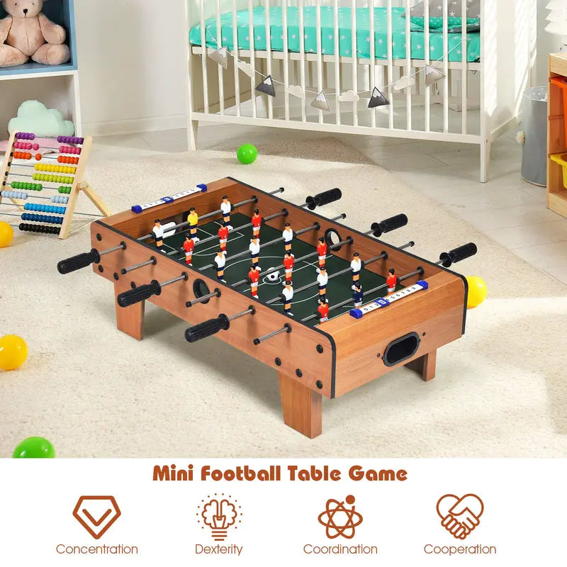 Mini Tabletop Foosball Game  27-Inch Portable Soccer Table for Kids & Adults