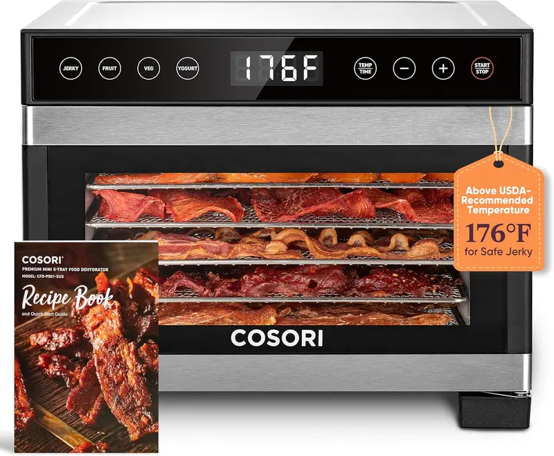 COSORI Large-Capacity Food Dehydrator  600W Unit with Expanded 6.5″ Drying Area