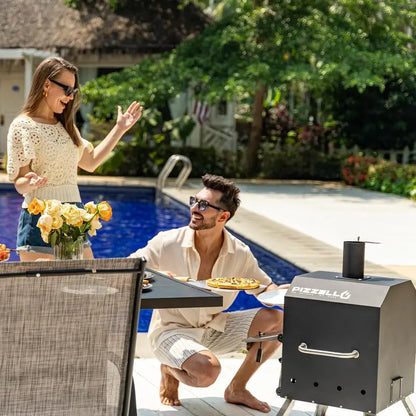 PIZZELLO Dual-Layer Wood-Fired Pizza Oven  Includes Stone, Peel & Grill Grate