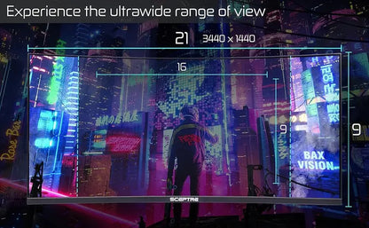 Sceptre 34″ Ultrawide Curved Monitor  WQHD Resolution, 165Hz Refresh Rate