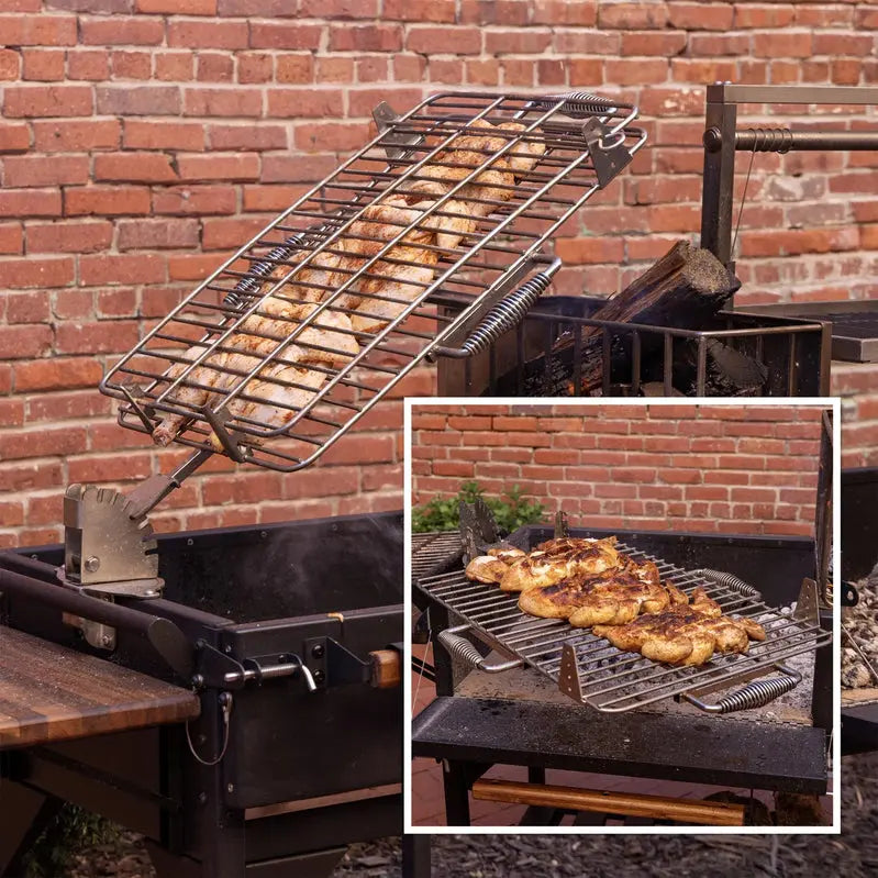 Backyard Discovery Santa Maria XL Asado Grill  Dual-Fuel (Wood/Charcoal) Outdoor Cooking Station with Steel Firebox & Clamp System